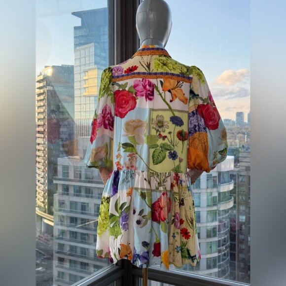 🆕 ALICE + OLIVIA 🧿 NWOT Bertha Floral Blouson Puff Sleeve Shirt Dress - Sz S - Picture 8 of 14